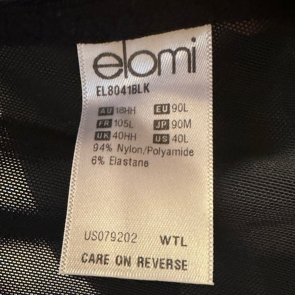 Elomi “Energise” High-Impact sports bra, black, 40L, NWOT - Picture 4 of 5